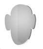 Acrylglasplatte in Kopf-Form konturgefräst <br>einseitig 4/0-farbig bedruckt