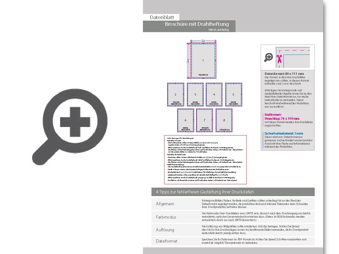 Product Bild brosch__re_mit_drahtheftung__endformat_din_a7__92-seitig