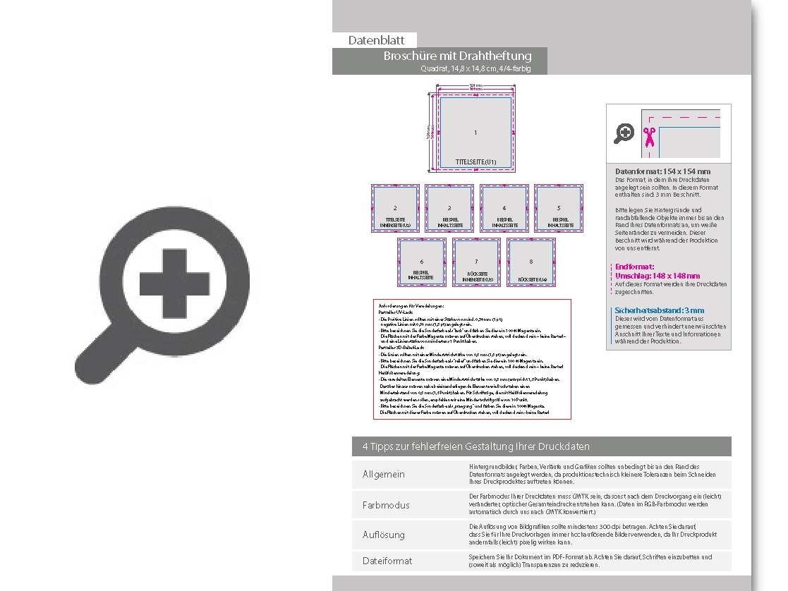 Product Bild brosch__re_mit_drahtheftung__endformat_quadrat_14_8_cm_x_14_8_cm__60-seitig